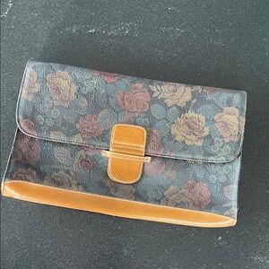 Vintage Longchamp Floral Leather Clutch